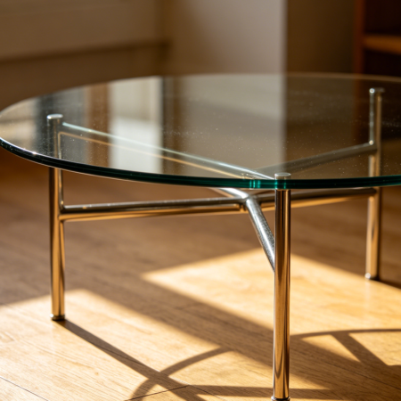 Compact Round Glass Top Coffee Table