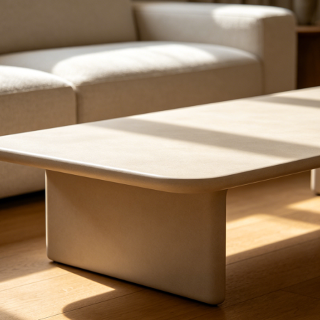 Soft Edge Modern Low Profile Coffee Table